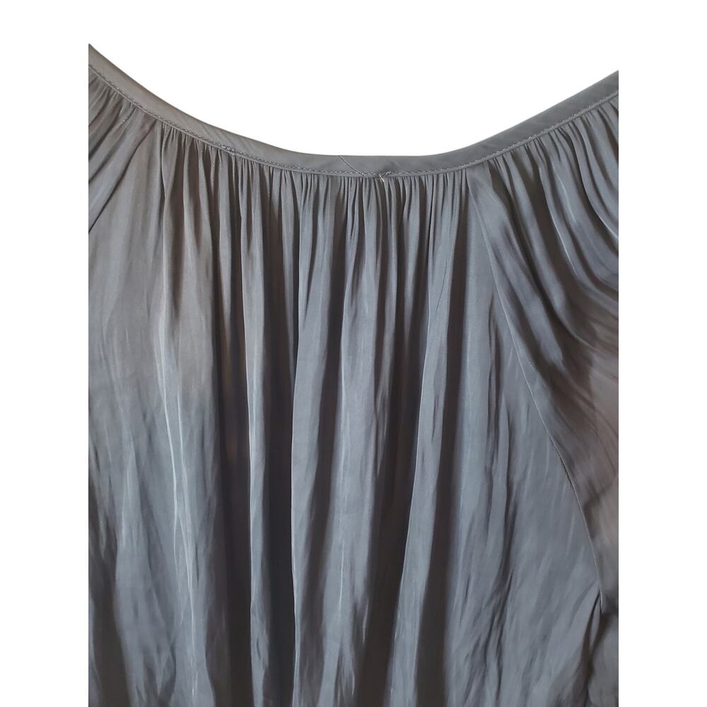 Chelsea & Theodore Slate Satin-like Blouse, NWT, Medium - Picture 4 of 6